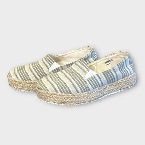Report Nahla Striped Espadrille Platform Flats Size 6
